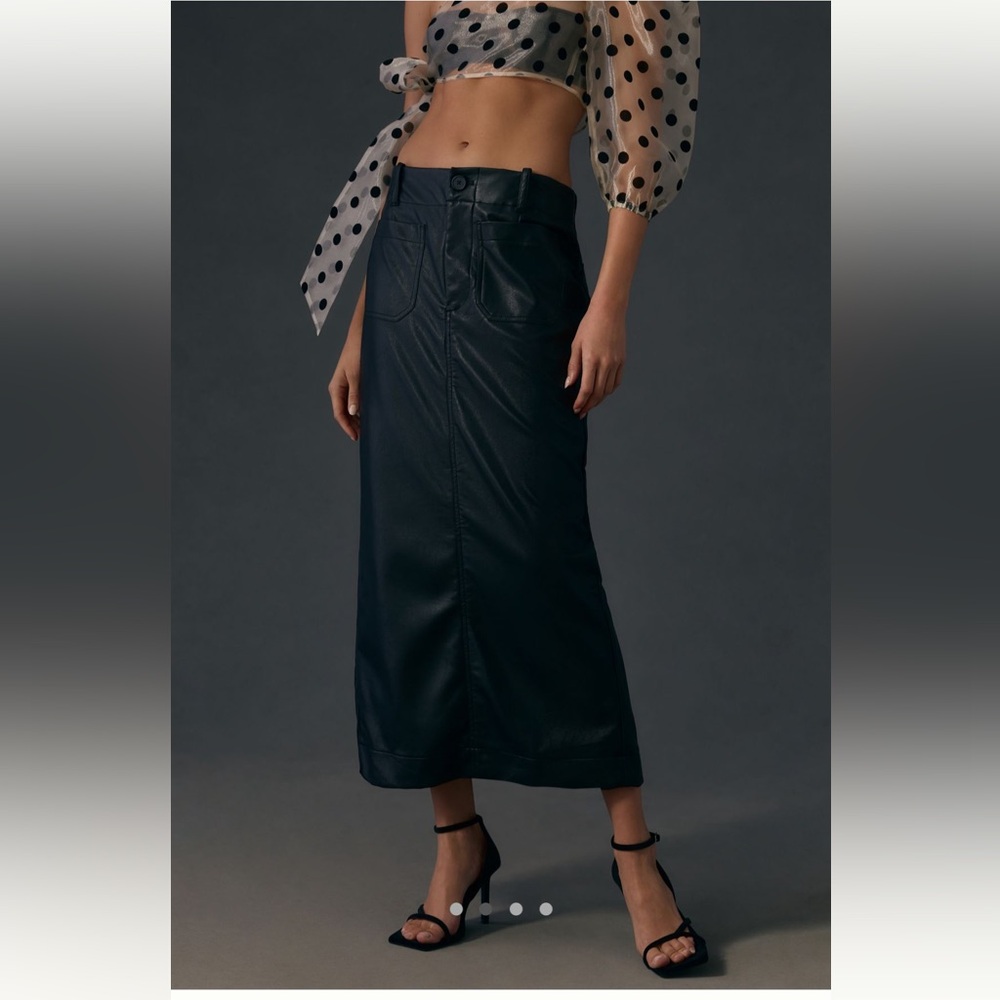 Anthropologie The Colette Faux Leather Maxi Skirt by Maeve NWT! - Picture 13 of 13